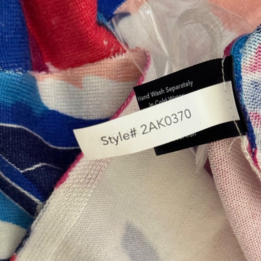 Boston Proper NWOT Floral Multicolor Oversized XS Lightweight Sweater Colorful - Picture 9 of 11